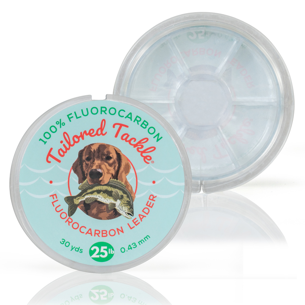 Mobile Fluorocarbon Leader Line 25Lb Test 30Yds Fishing Line Spool Clear Spool Double