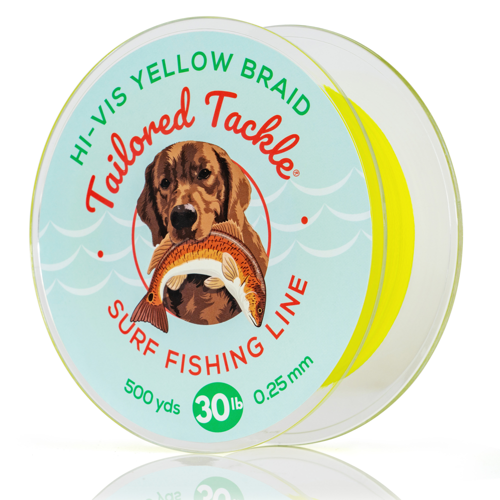 Mobile Surf Fishing Line Saltwater Braided 30lb 500yds Hi-Vis Yellow Braid Spool Only