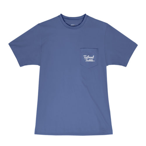 Trout Fishing Pocket Tee Navy Blue Mens